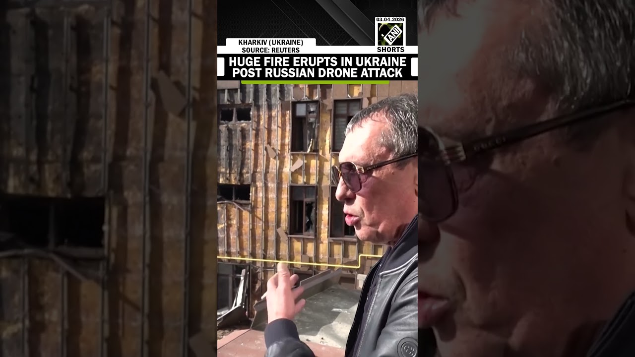 В Харькове, Украина, после ударов российских беспилотников вспыхнул масштабный пожар.