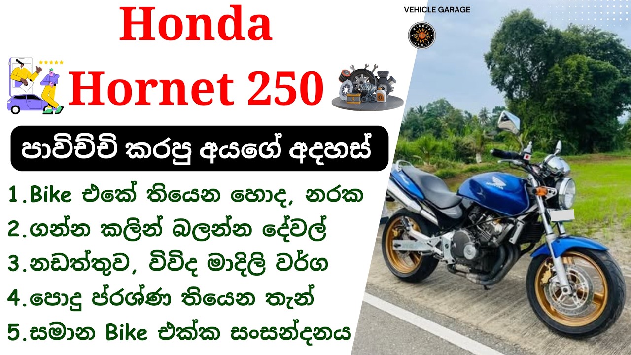 Honda Hornet 250 Sinhala Review | 1996 - 2007, Japan Old Bikes, Honda CB250F, 250cc Honda Bikes