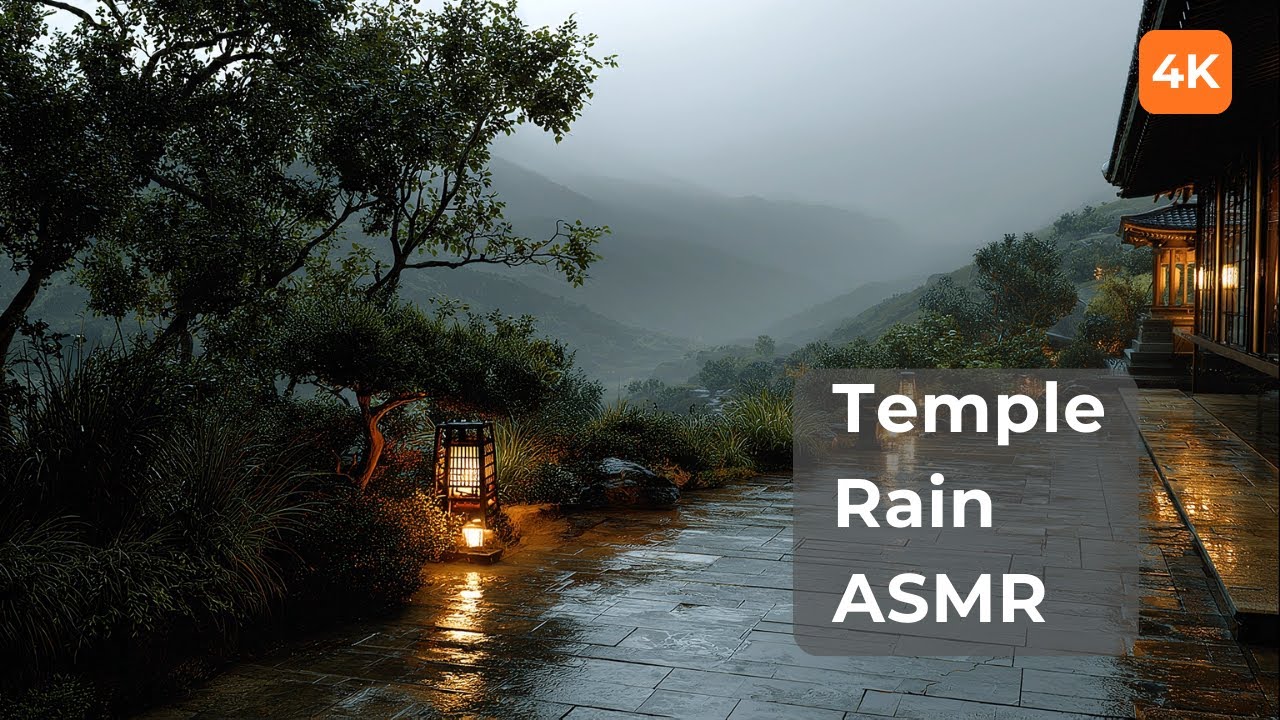Rainy Temple Path| Meditative ASMR Ambience for Deep Relaxation