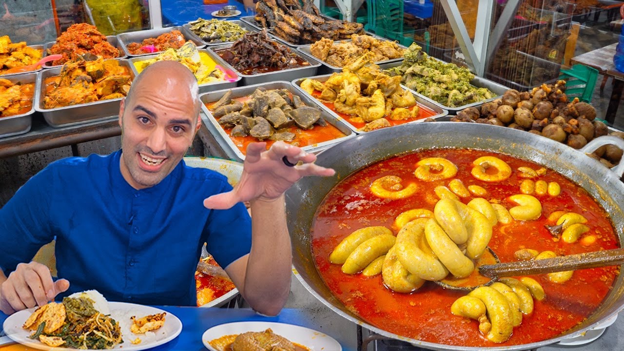 УНИКАЛЬНАЯ индонезийская уличная еда — МЯСНОЙ РАЙ + ДЕРЕВЕНСКИЙ РЫНОК в Западной Суматре, Индонезия