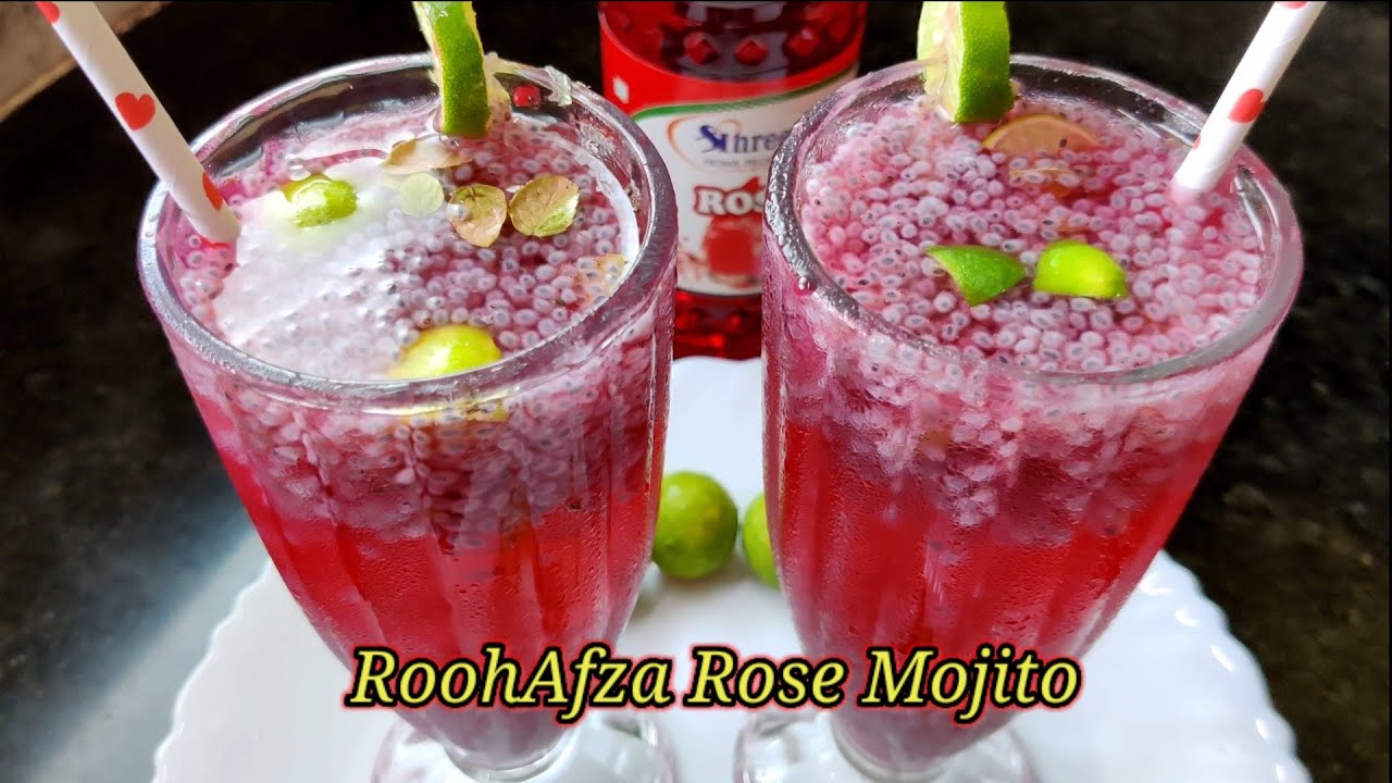 RoohAfza Lemon Drink | Rose Mojito | Rooh Afza Summer Drink | Rose Sharbat | RoohAfza Recipes