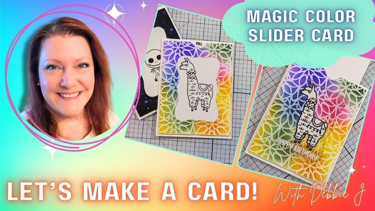 MAGIC COLOR CHANGER Llama card| Let's make a card LIVE with Debbie J