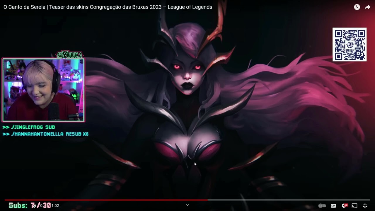 Riyuuka reagindo O Canto da Sereia | Teaser das skins Congregação das Bruxas 2023 – LOL #1