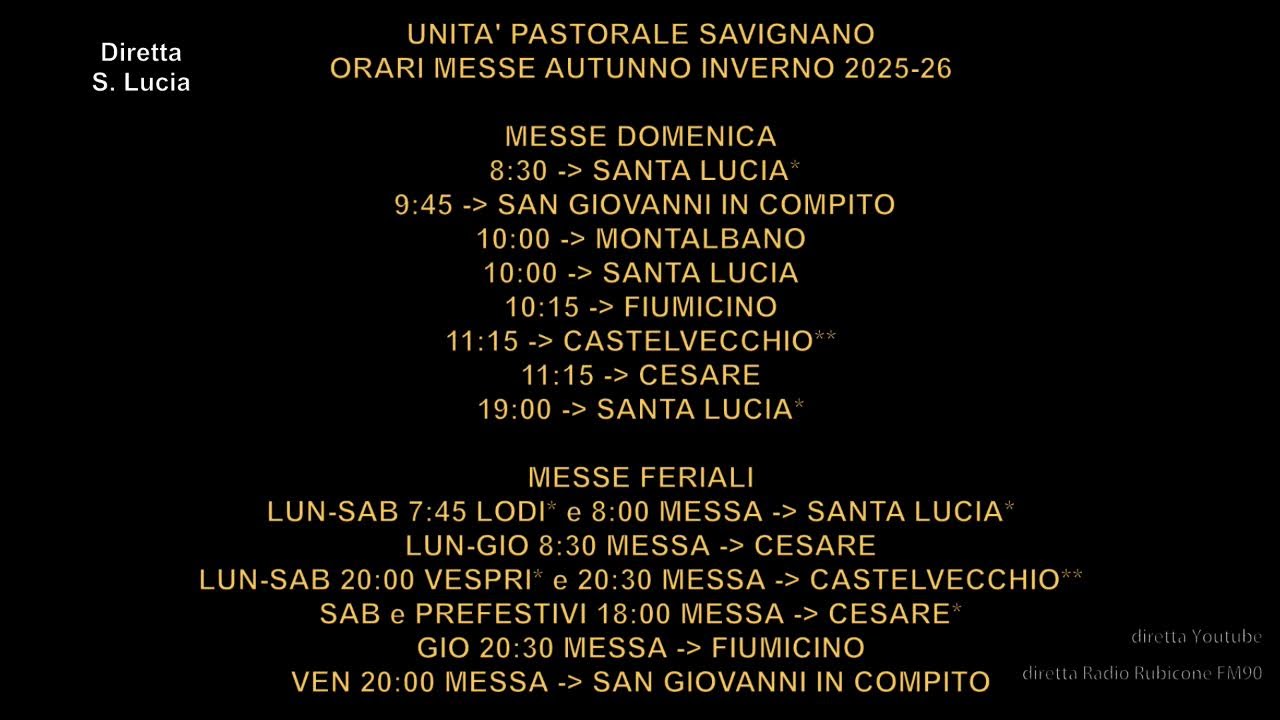 Lodi e Messa S. Lucia ore 07:45