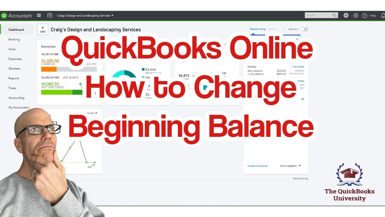 Quickbooks Online How to Change Beginning Balance