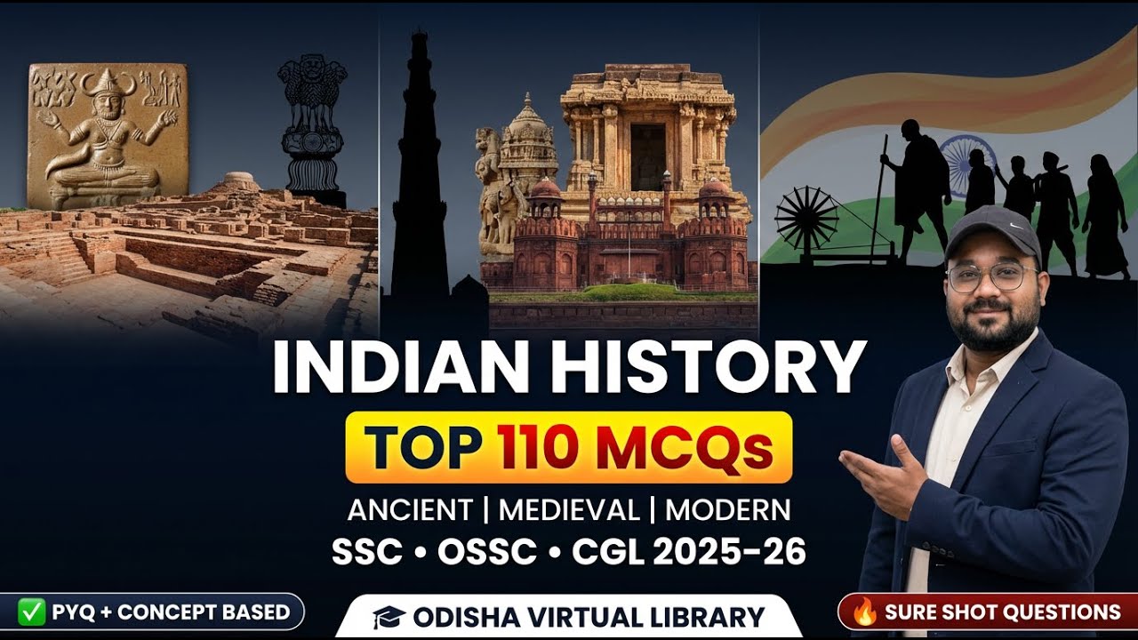 Indian History MCQ for OSSC CGL, OSSSC RI ARI MIN ICDS, FORESTER part 1 @ossc