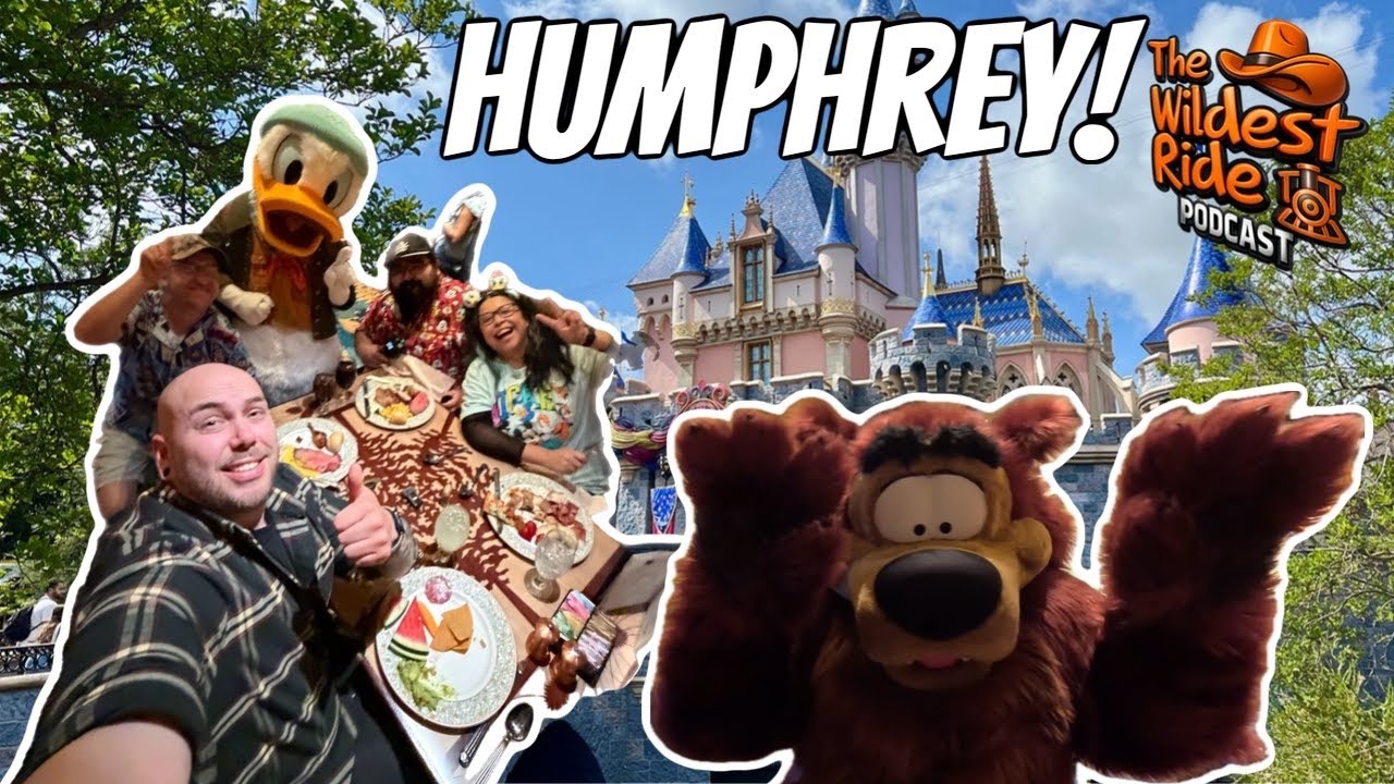 Meeting Disneylands newest bear Humphrey the Bear at Storytellers Cafe 