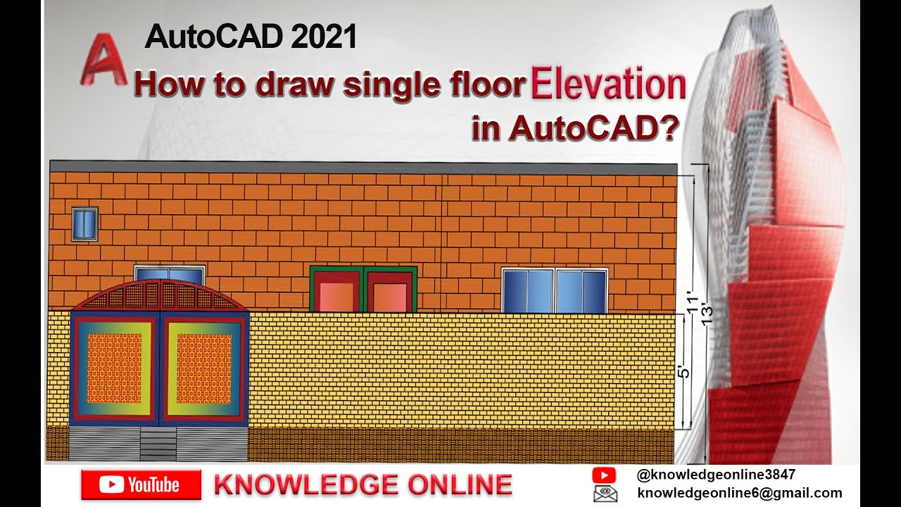 How to Draw  a Single Floor Elevation in very Easy Way in AutoCAD. Complete Tutorial in Urdu/Hindi.