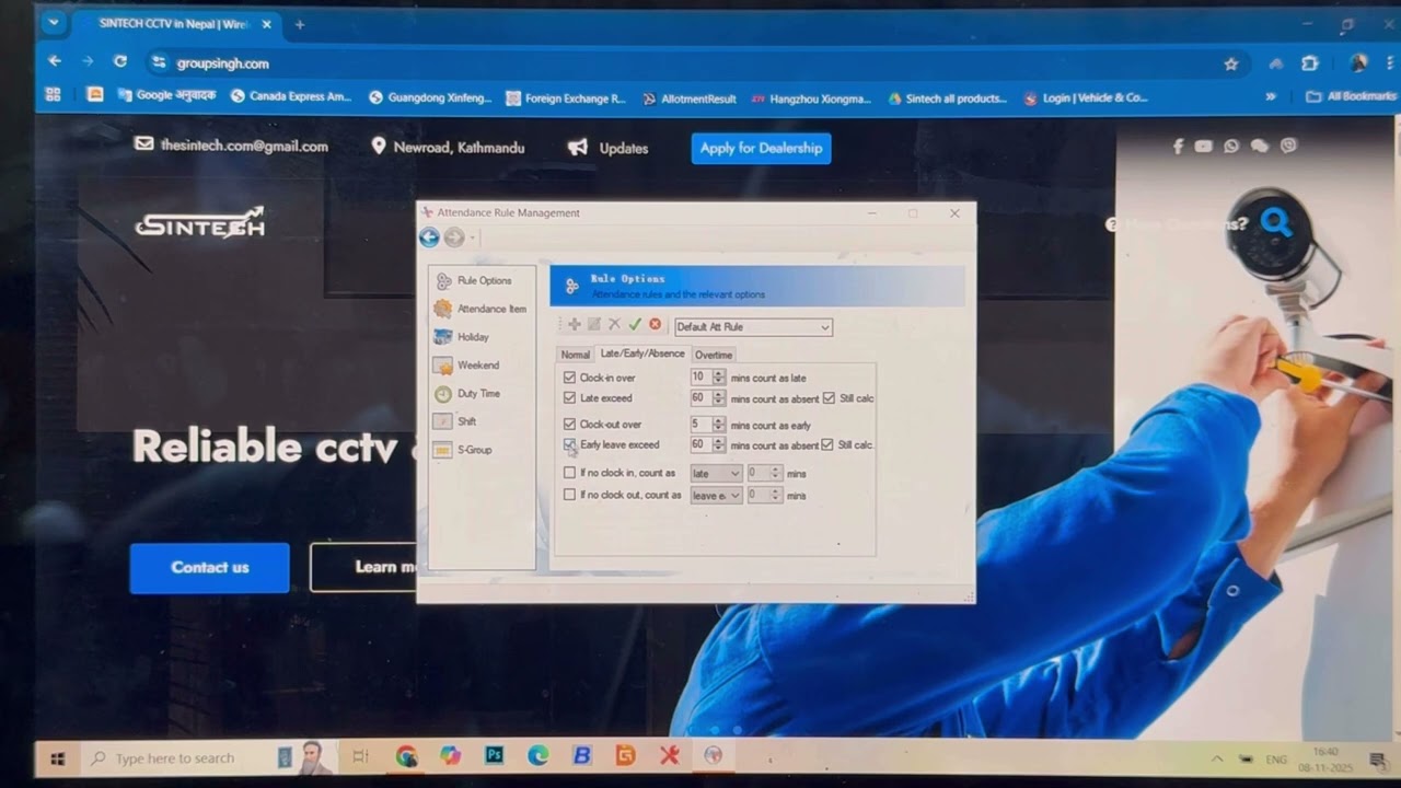 How to setup advanced shift settings for Sintech F41 biometrics attendance with RAMS software 