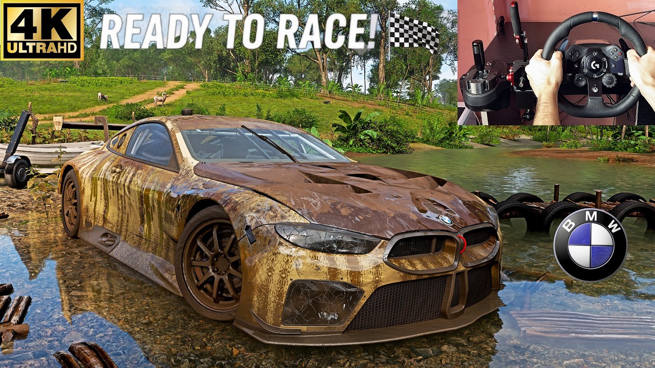 RESTORED & RACED VS HYPERCARS BMW M8GTE V10 | Forza Horizon 5  Steering Wheel Gameplay