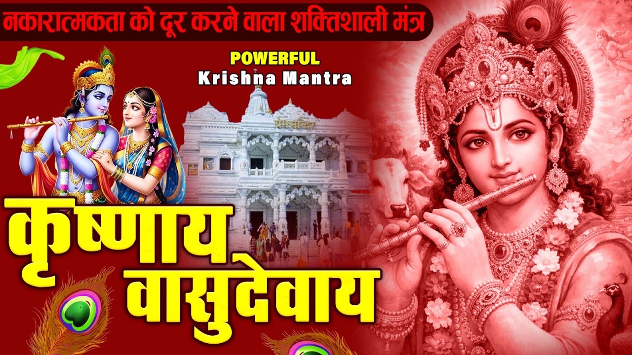 ॐ कृष्णाय वासुदेवाय हरये परमात्मने - Om Krishnaya Vasudevaya Haraye Paramatmane 108 Times #krishna