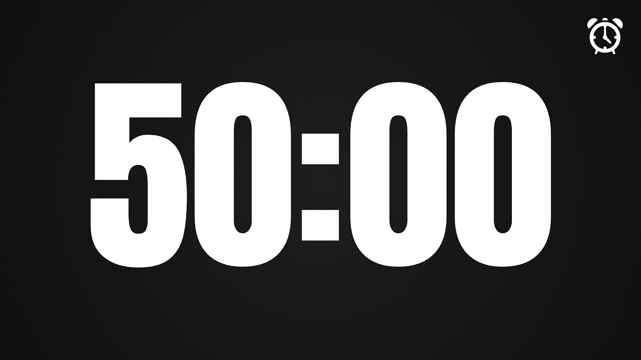 50 Minute Countdown Timer (50:00) | 3000 Second Clean & Accurate 4K UHD | HOW TO