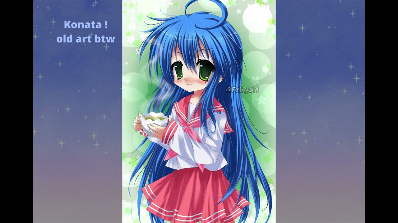 drawing 2000s anime / moe art style !! konata from lucky star #digitalart #youngartist #smallartist