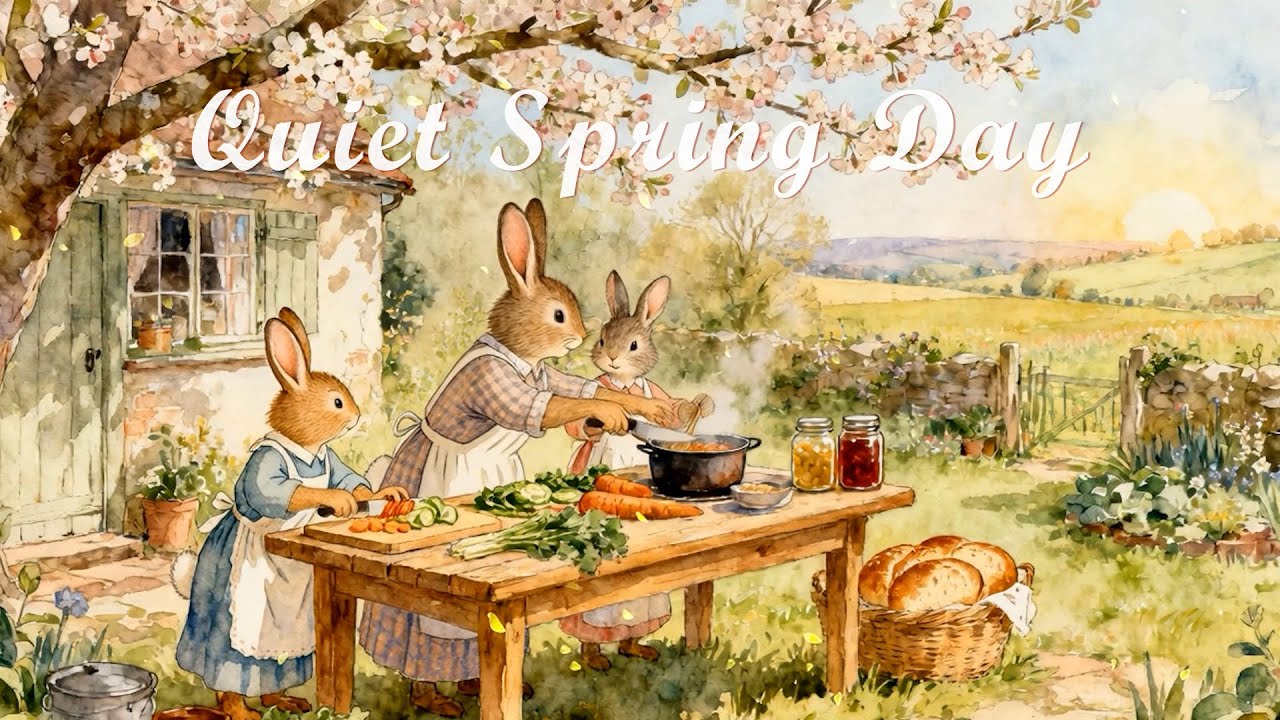 Quiet Spring Day in Village 🌸 | Cozy Storybook Ambience for Vintage Storybook Mini Film