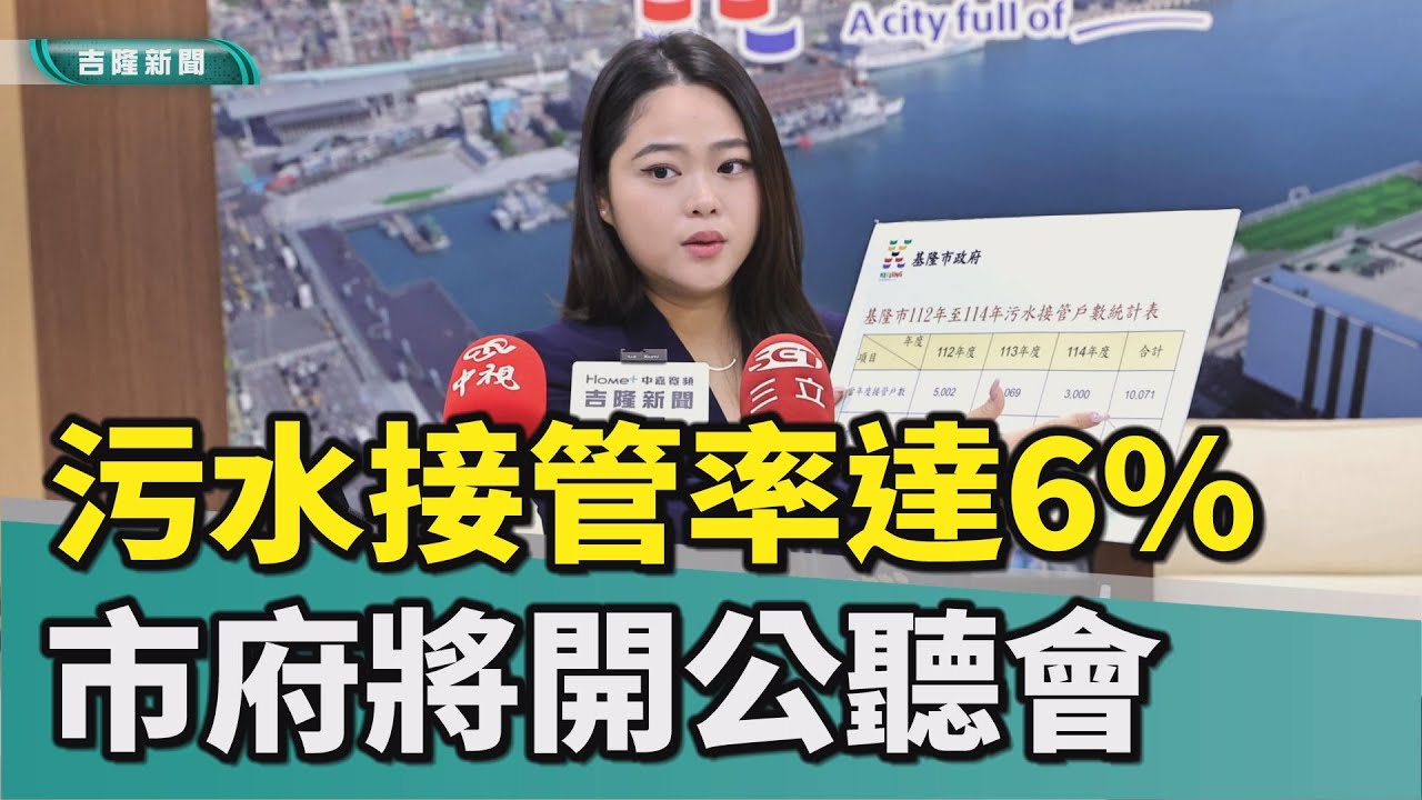 基隆污水接管率達6% 115年銜接核心管網