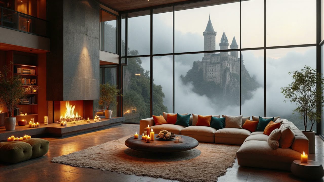 Soft Jazz & Fireplace Sounds 🔥 Warm Evening Atmosphere for Relax & Focus
