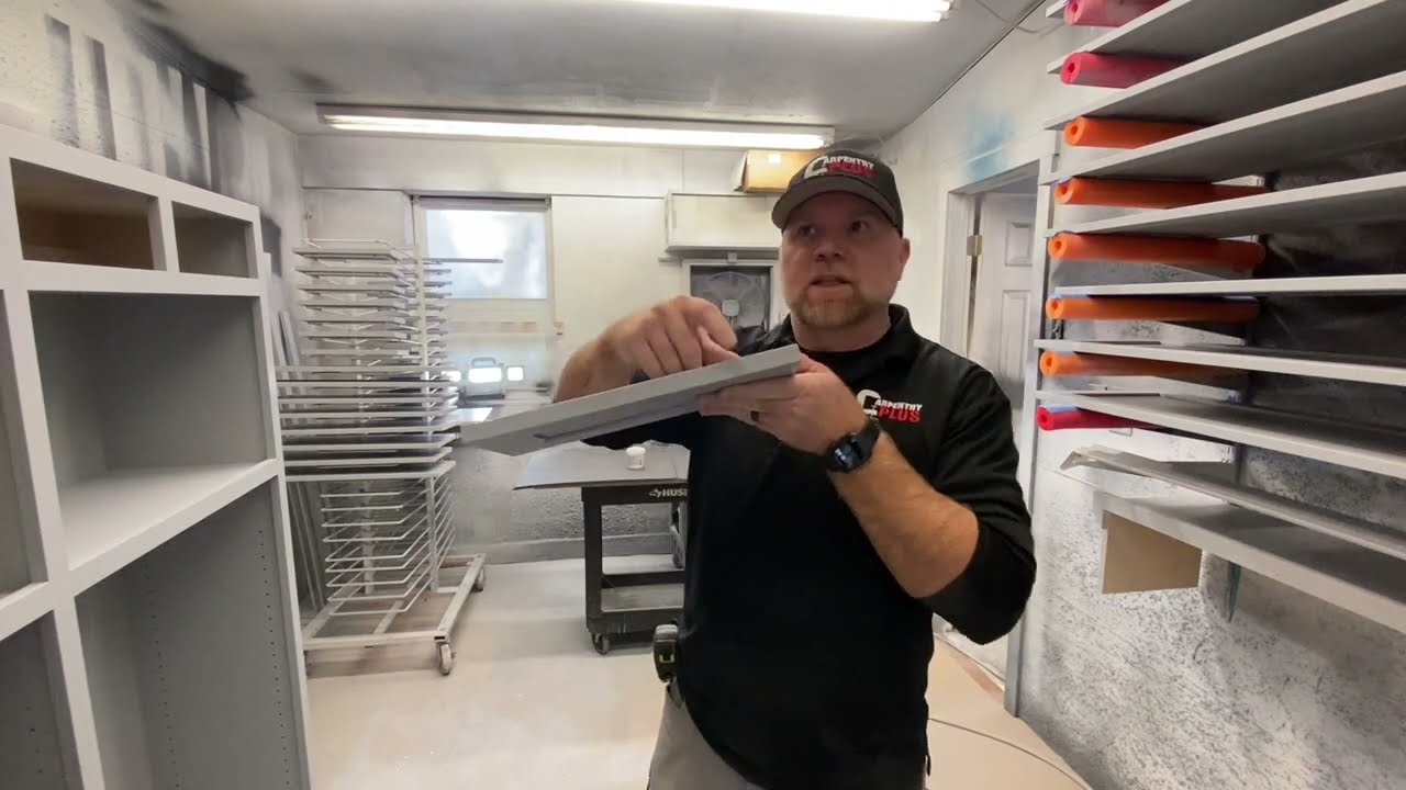 Built In Cabinetry - Spraying Primer