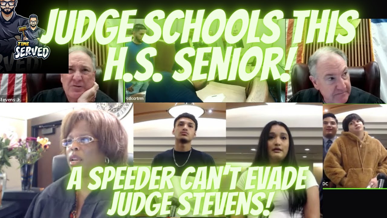 JUDGE BOYD SCHOOLS THIS HIGH SCHOOL SENIOR & HIS PARENTS & JUDGE STEVENS SCOLDS A SPEEDER!