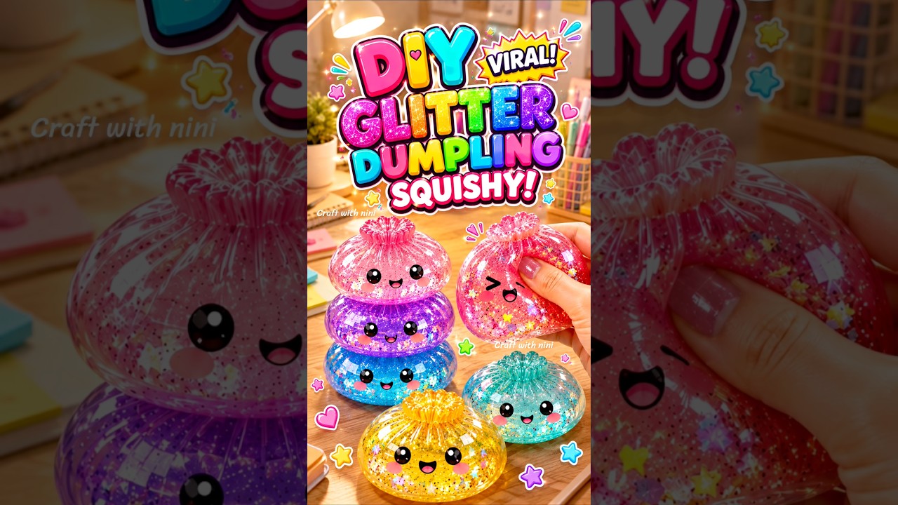 Diy glitter dumpling squishy #art #squishy #viral #tiktok #craft