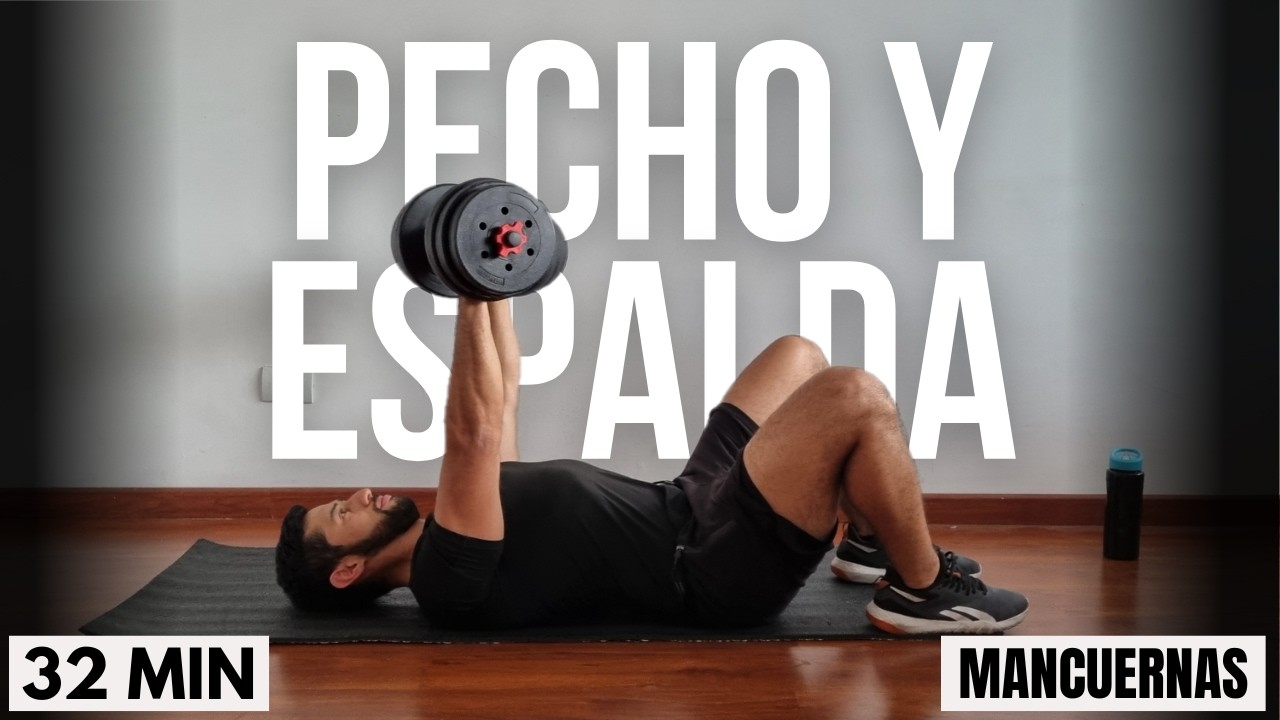 Rutina pecho y espalda con mancuernas INTENSA 🔥 ejercicios con mancuernas tren superior