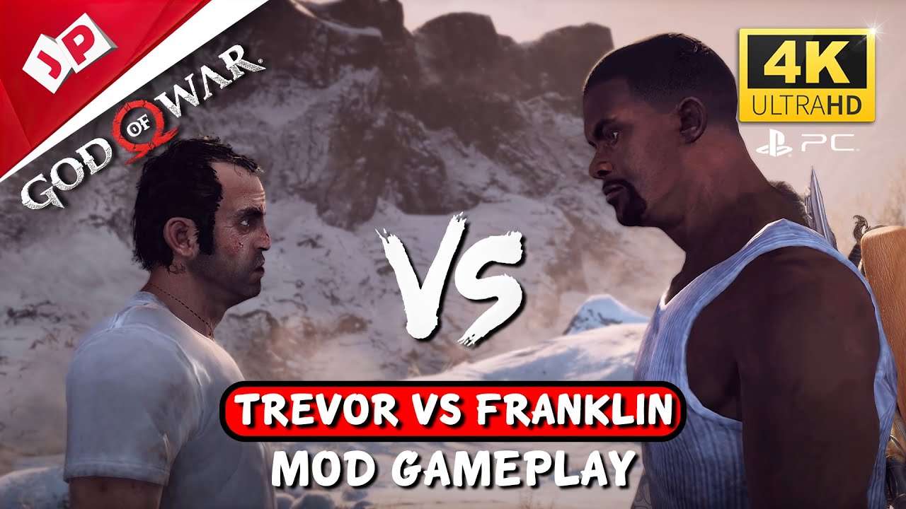 Franklin vs Trevor Gameplay God of War PC Mods [4K 60fps]