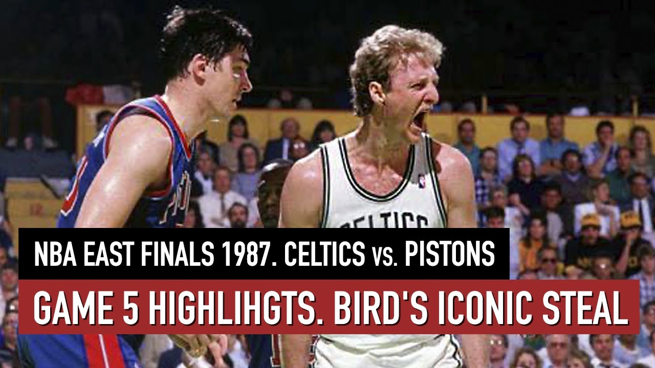 Throwback NBA East Finals 1987. Celtics vs Pistons Game 5 Full highlights. Bird 36 pts and STEAL HD