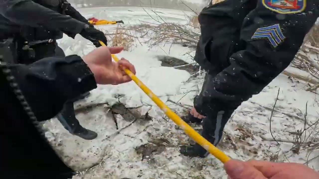 Fisherman pulled to safety after falling through Michigan lake ice