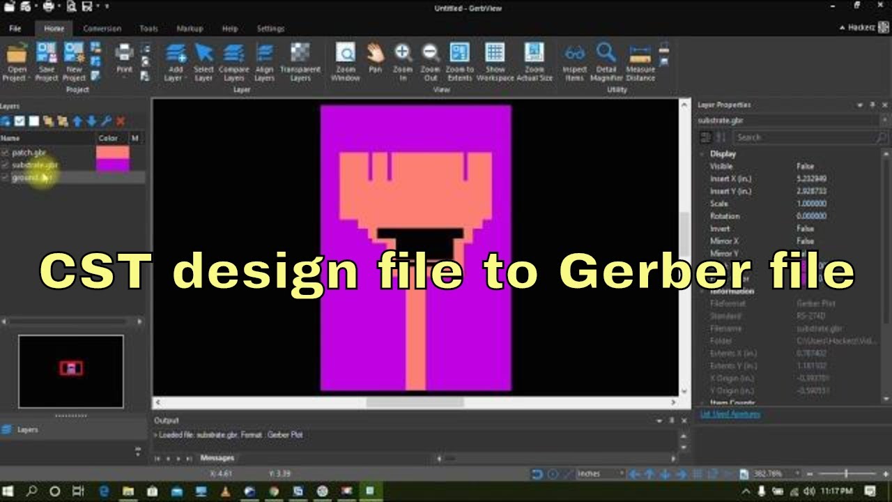how to create Gerber file in CST studio