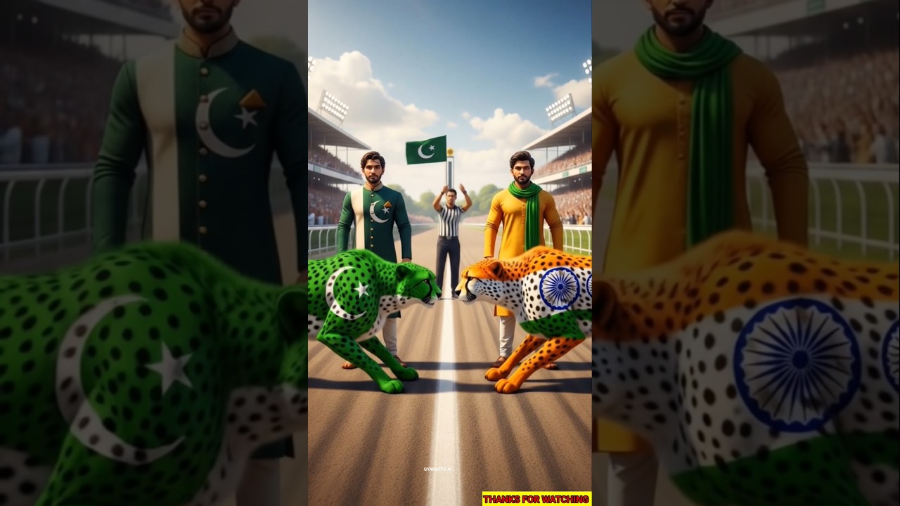 Who will win India🇮🇳 vs Pakistan🇵🇰 Cheetah🐆 Race? | #shorts #youtubeshorts #cheetah #race #india