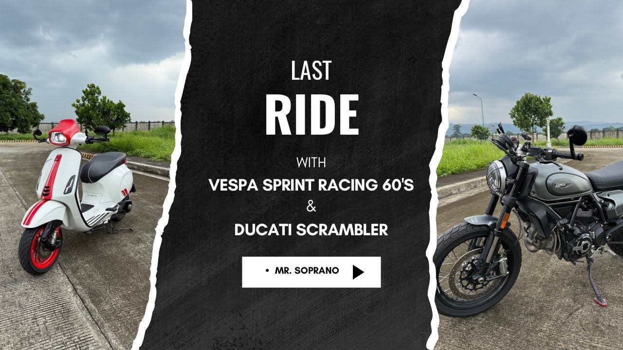 Last Ride with Vespa Sprint Racing 60's and Ducati Scrambler
