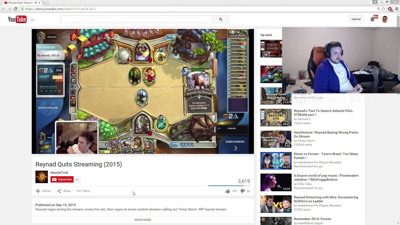 Forsen reacts to Reynad Quit Streaming