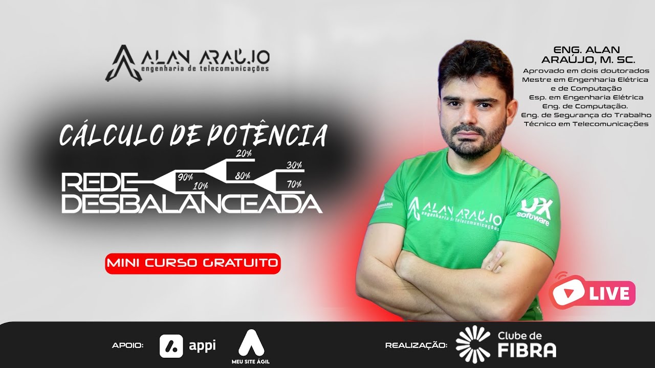 Cálculo de Sinal em Rede Desbalanceada - Minicurso com Eng Alan Araújo