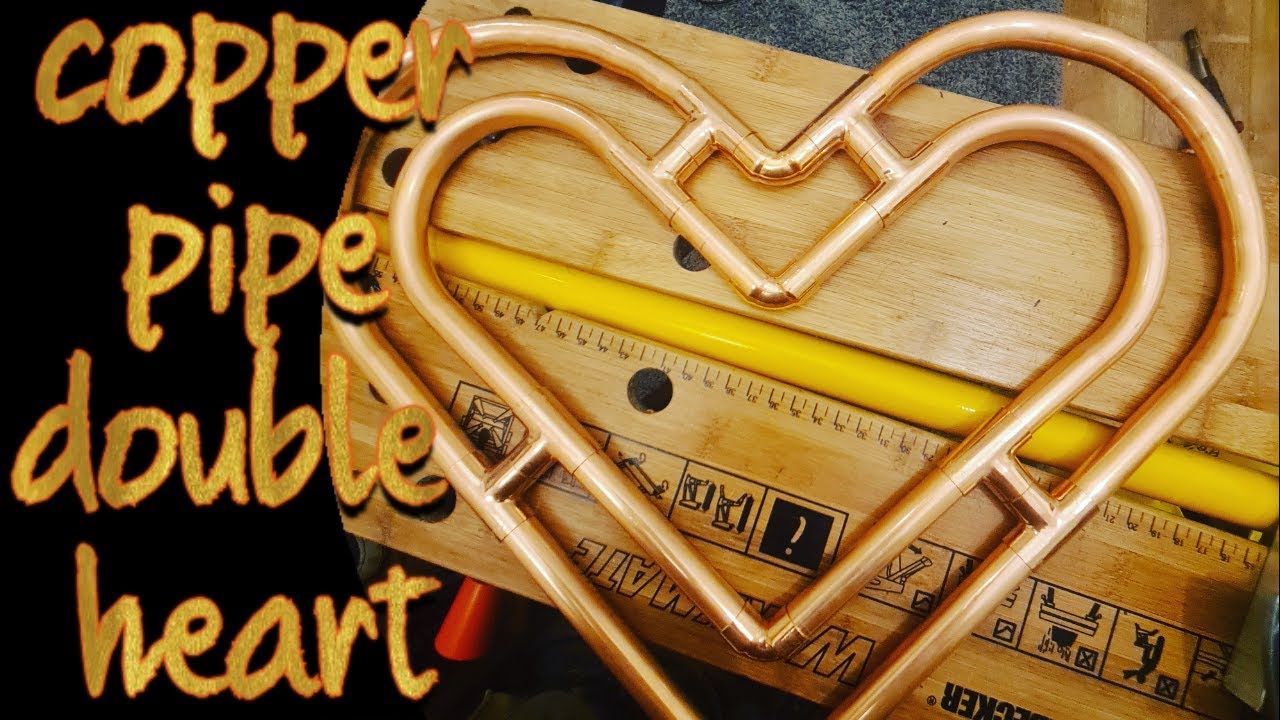 5 minute craft diy how to make a Copper pipe art double heart [] By MTTPMR []