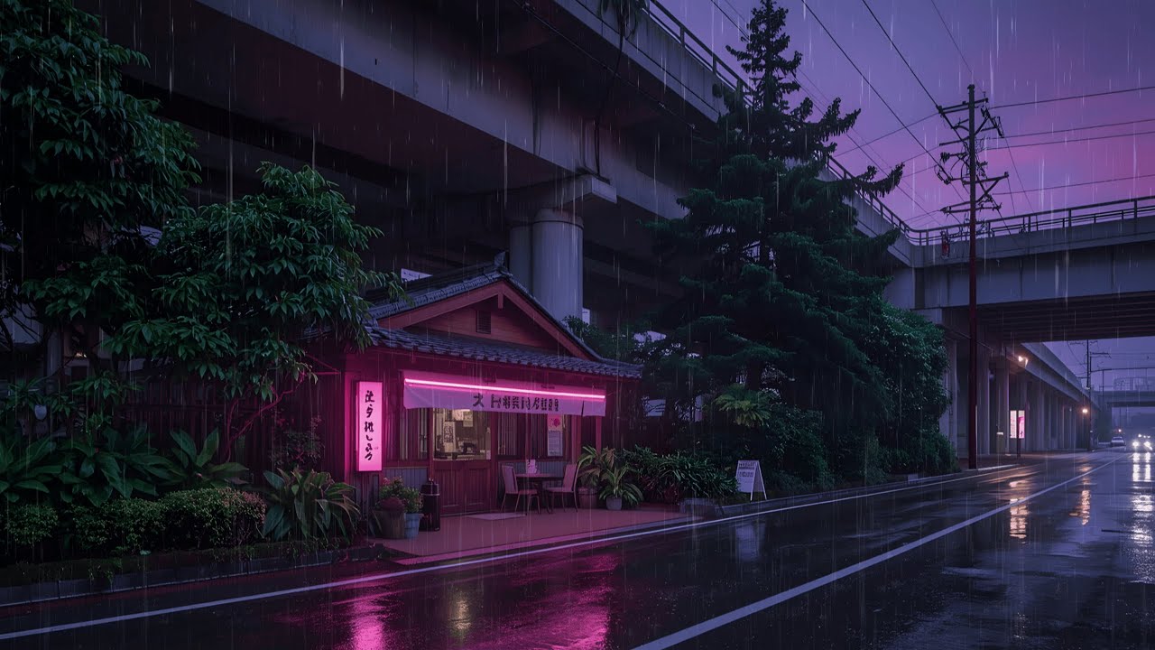 90s Tokyo Rain After Dark — Calm Work Music (BGM)