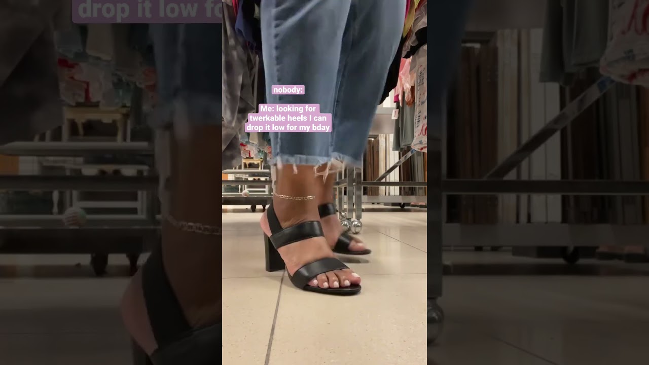 Trying on heels at TJ Maxx