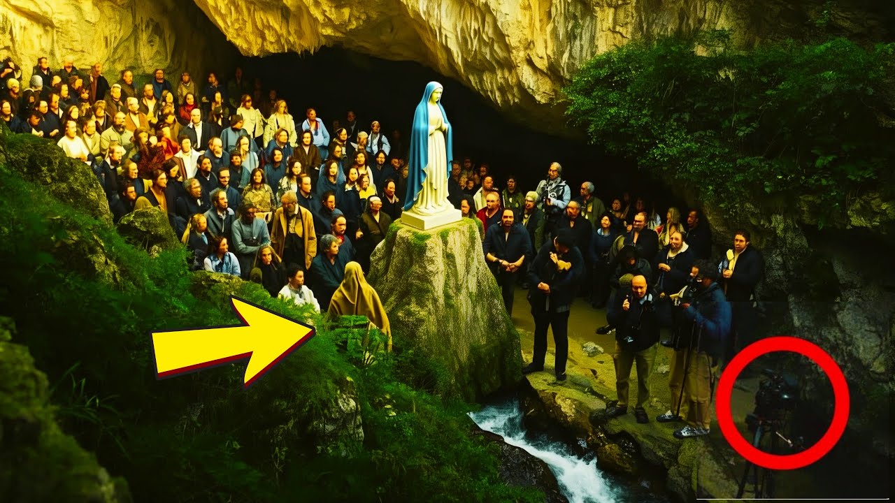 Accaduto diretta davanti ai fedeli che sono rimasti scioccati nelle grotte con statua della Madonna