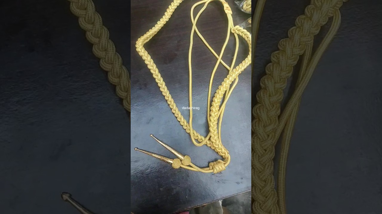#Gold #Mylar #Aiguillettes #Shoulder #Cords #military #DressCord #army #uniform #Tips #Parade #aglet