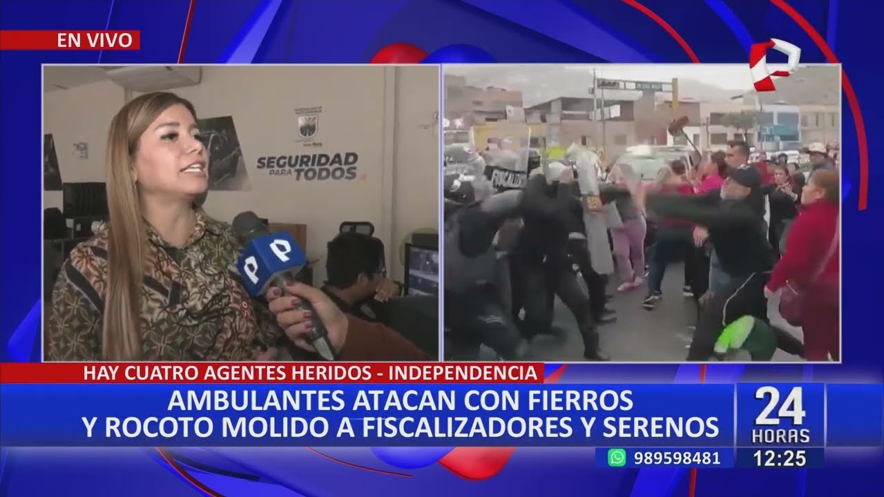 Independencia: ambulantes se enfrentan con fierros a fiscalizadores en medio de desalojo
