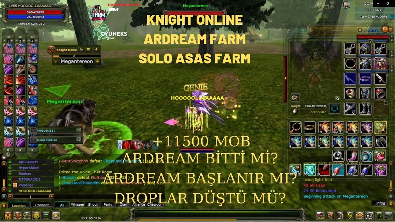 KNIGHT ONLINE | ARDREAM MEGANTERON FARM | 10 SAAT +11500 MOB