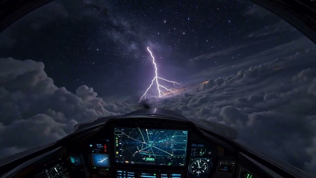 Surreal Cockpit Ambience Epic Fury Above Smoke and Storm Clouds 🌌 Stealth Night Flight