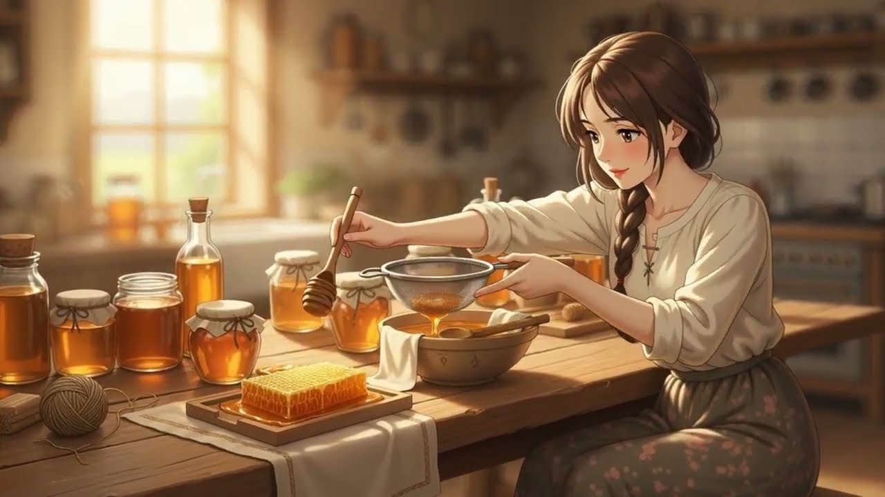 Harvesting Honey from Blueberry & Raspberry Hives | Ghibli ASMR | Hives to jars 