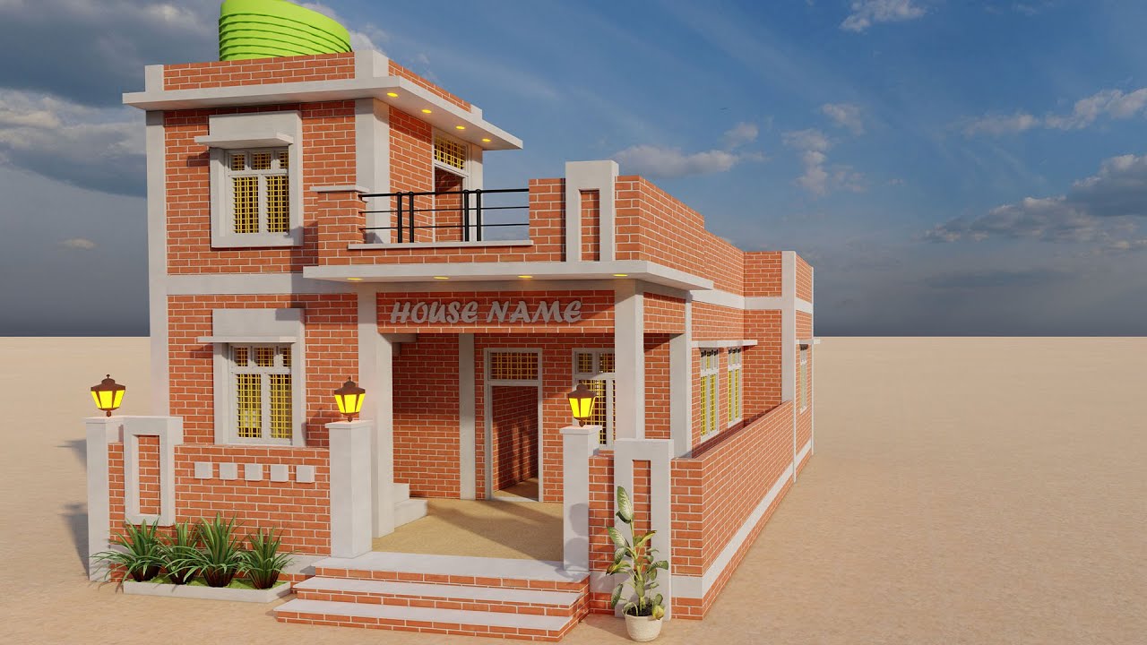अब बनाये तीन लाख +में तीन कमरे का सबसे शानदार मकान ,3 Bedroom Village House Design,3D House Map