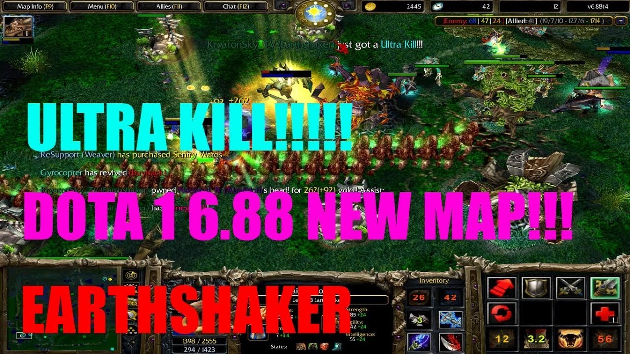 Dota 1 6.88 new map - Earthshaker ULTRA KILL!!!!!!c