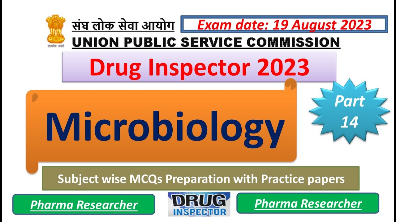 Microbiology mcqs UPSC Drug Inspector 2023 preparation 19 August 2023 #DI #druginspector