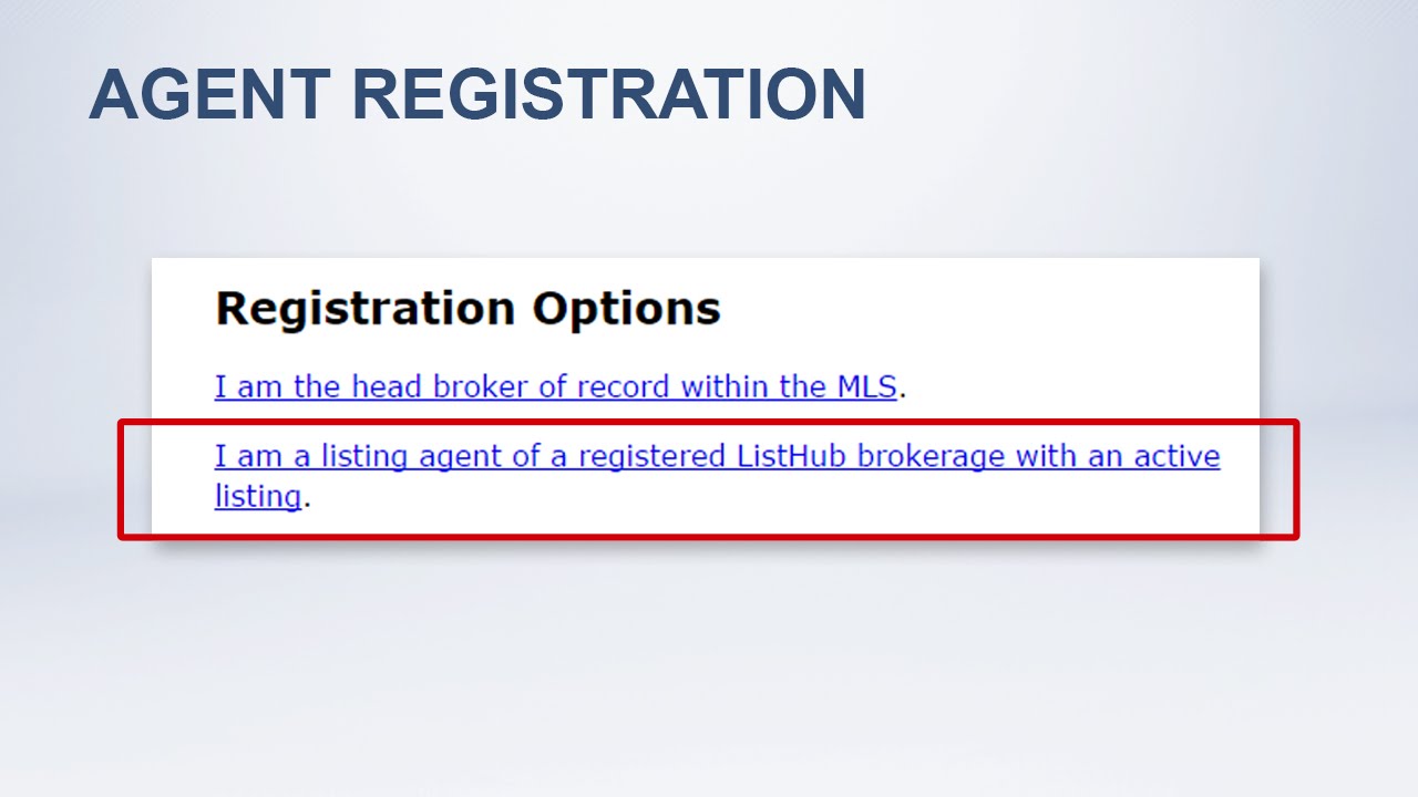 Agents: How To Register for ListHub