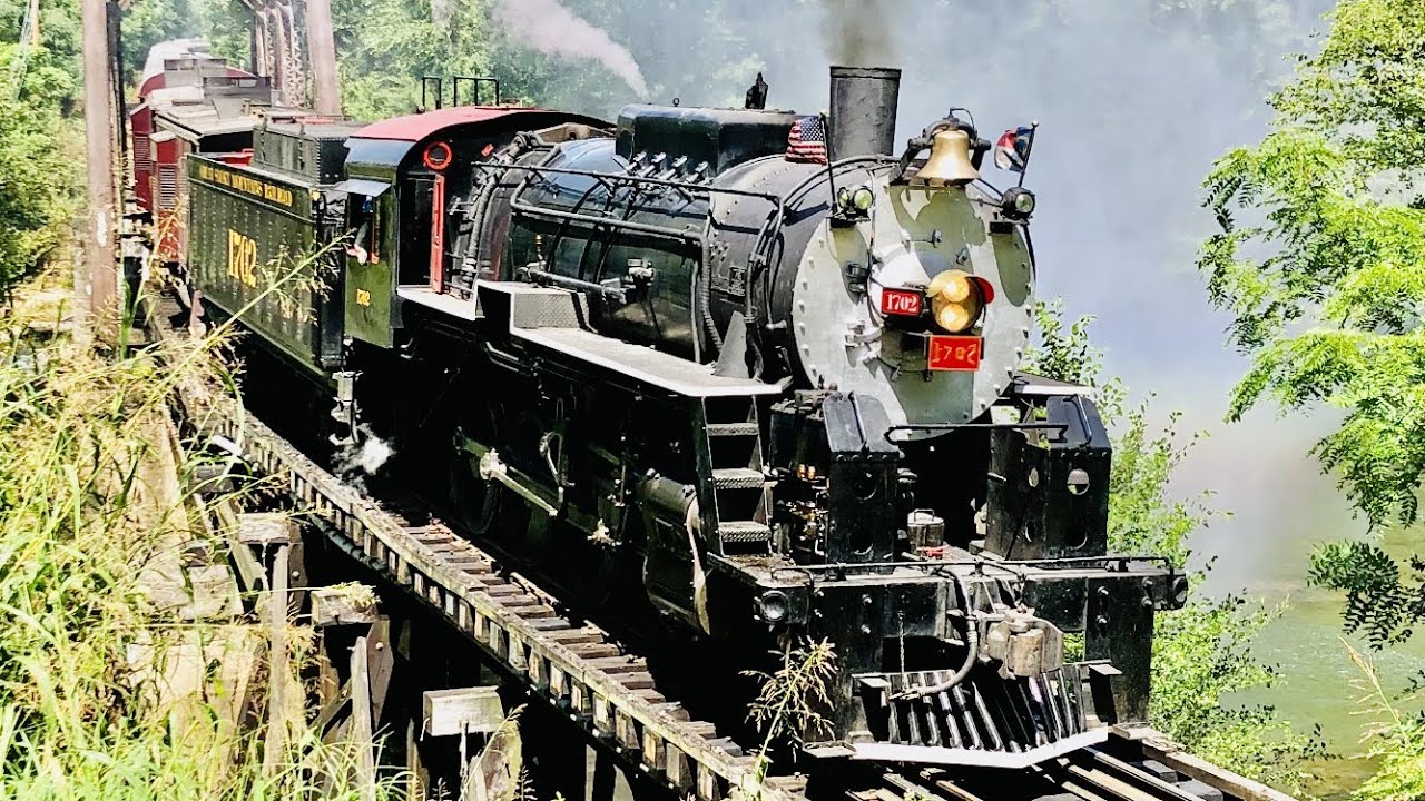 Great Smoky Mountains Railroad: #1702 Tuckasegee River 8-18/19-2023