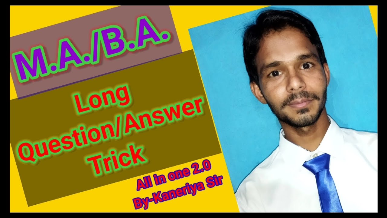 Long Question/Answer Trick for All @AllINONE2.0bykaneriyaSir M.A. English long Q&A kaise likhen point wise BS