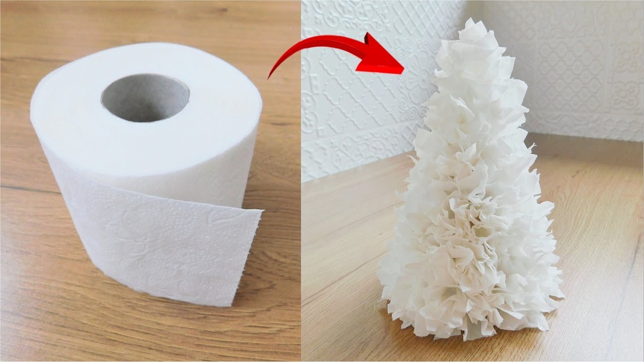 🎄 Fluffy Christmas Tree Made out of Toilet Paper 🎅 Cheap and Easy Christmas Decor Idea