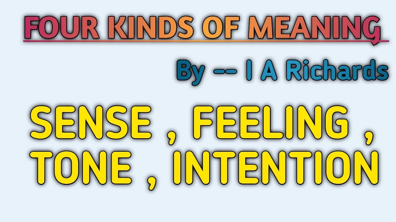 Four Kinds of Meaning || I A Richards|| SURESH H V||