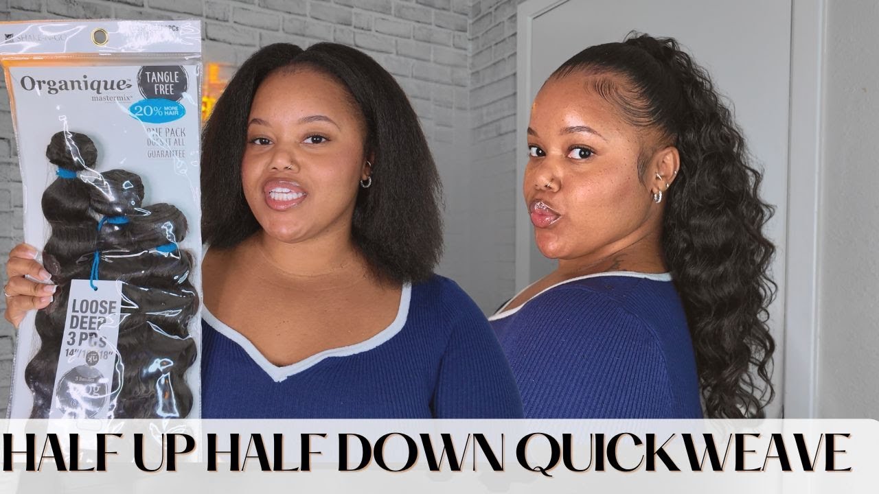 How To: Half-Up Half-Down Quick Weave w/ No Leave-out: $12 Pack Bundles | Beginner Friendly